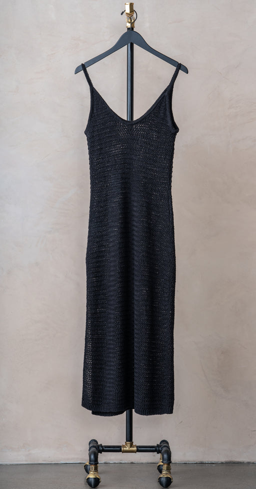 Enza Costa Linen Knit Dress Black