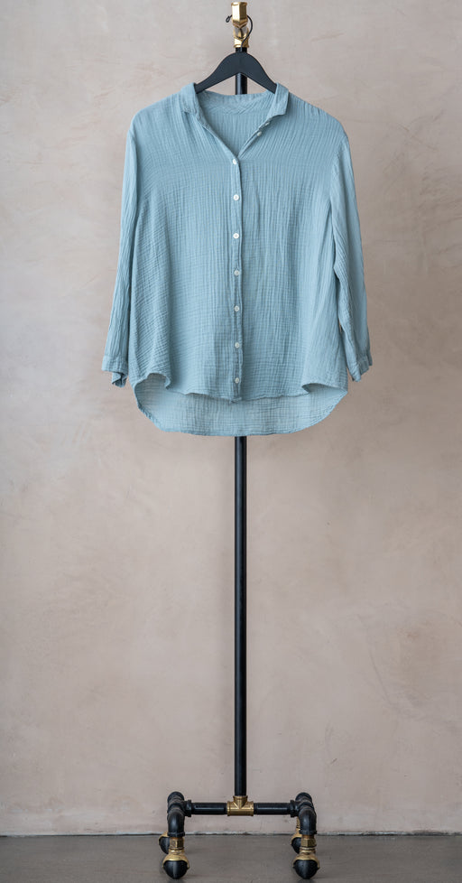 Raquel Allegra Lauren Blouse Steel Blue