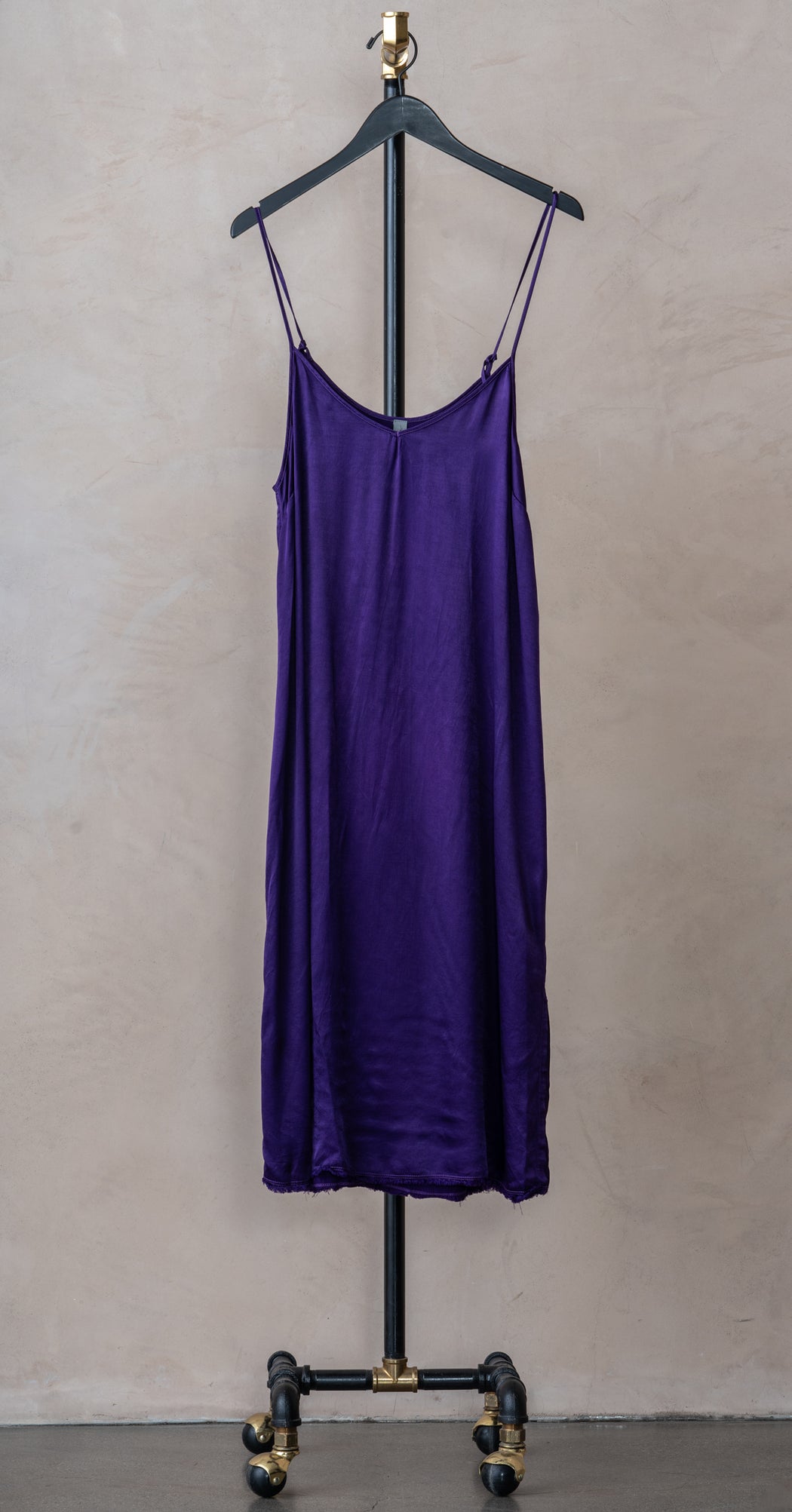 Raquel Allegra Eve Slip Dress Bright Violet