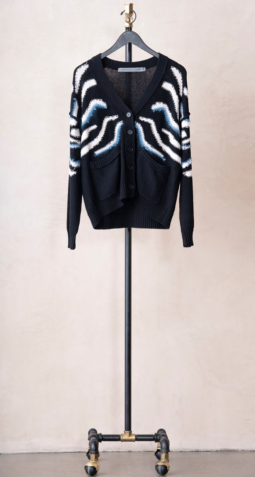 Raquel Allegra Accra Cardigan Black/Chalk