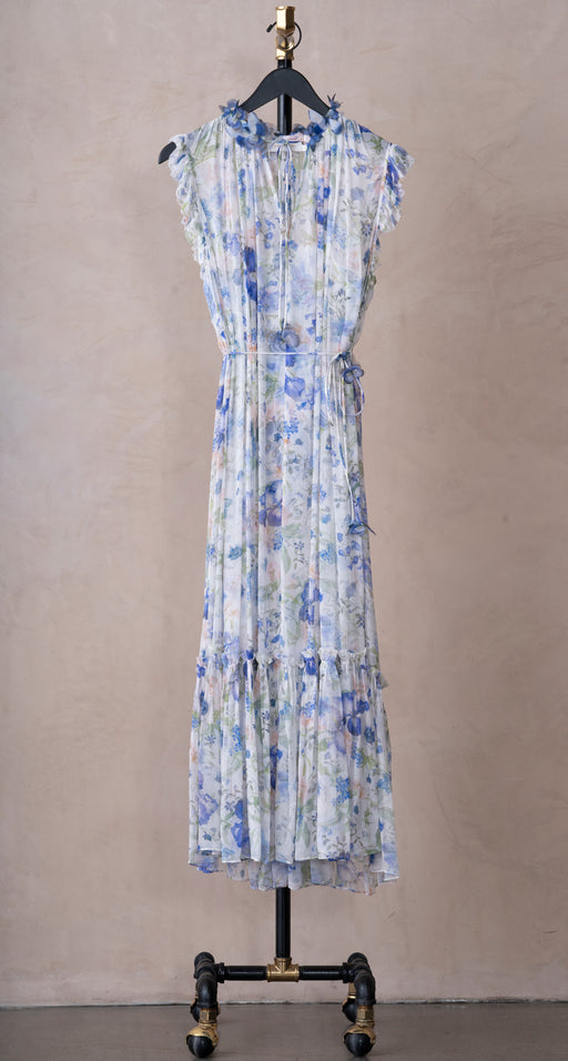 Zimmermann Flutter Dress Blue Garden Print