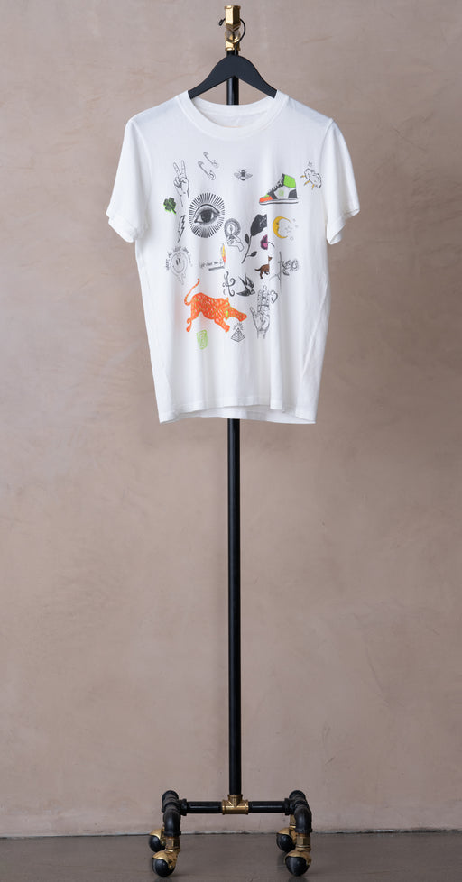 Raquel Allegra Betty Tee Dirty White Multi