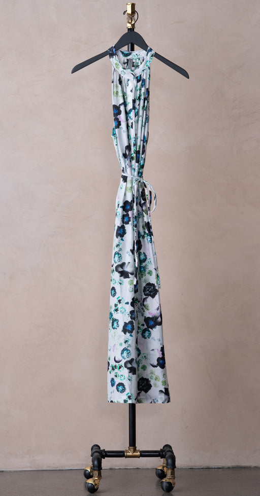 Raquel Allegra Halter Midi Dress White Floral