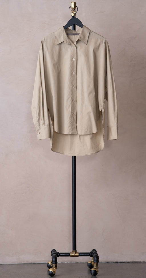 Enza Costa LS Poplin Shirt Tan