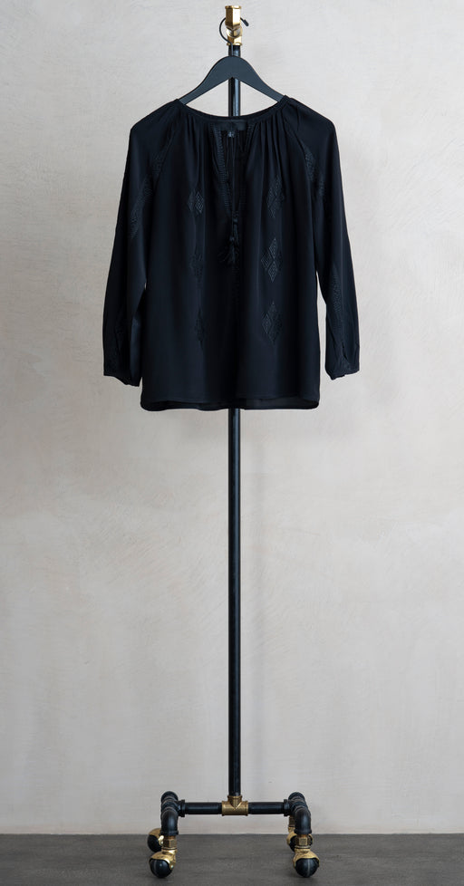 Nili Lotan Cristo Silk Blouse Black