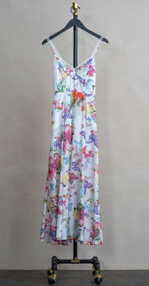 Charo Isaro Long Dress White Floral