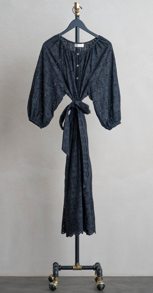 Natalie Martin Alex Midi Medallion Embroidery Black