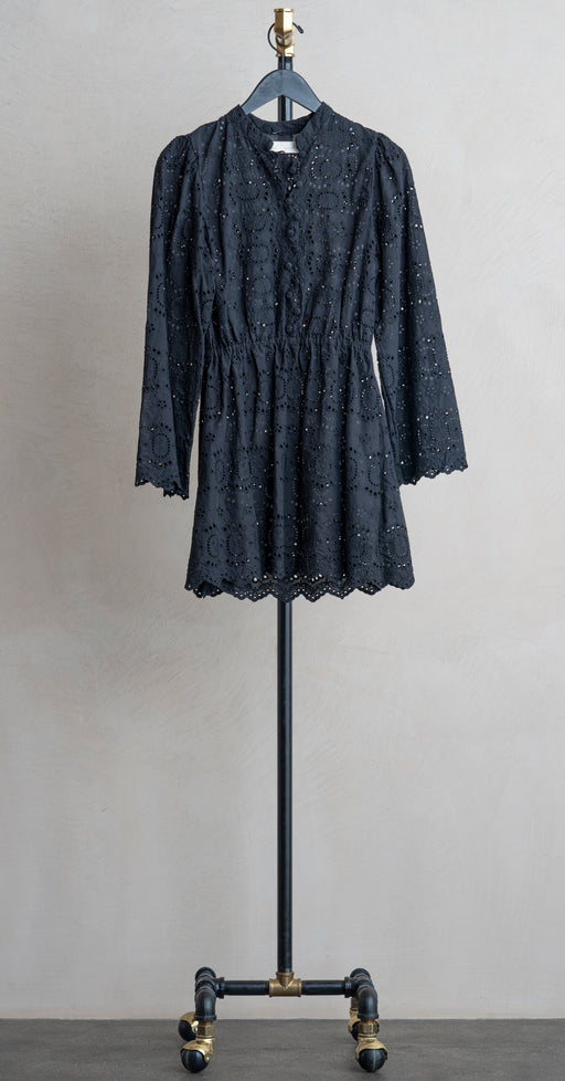 Natalie Martin Cleo Dress Medallion Embroidery Black