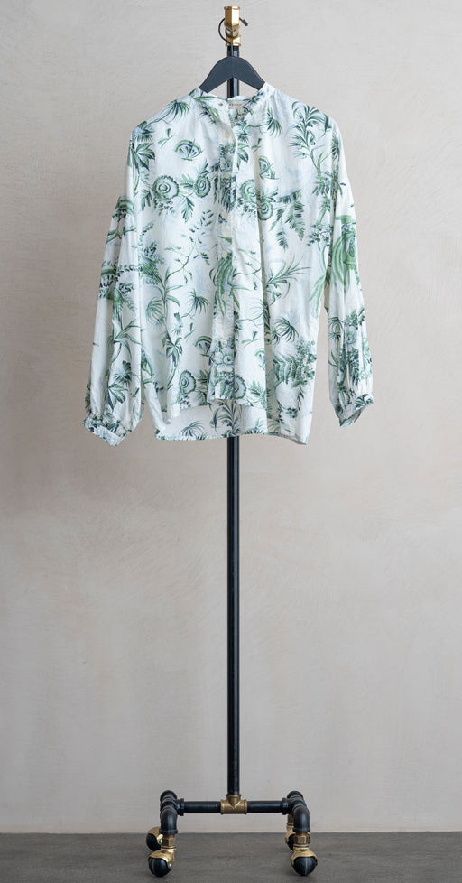 Claramonte Birds Of Paradise Blouse Green
