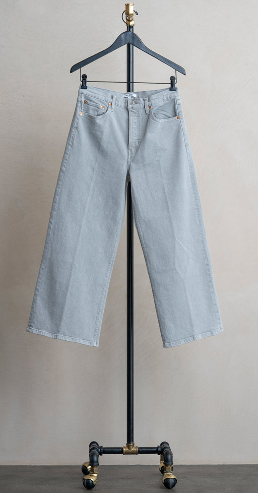 RE/DONE High Rise Wide Leg Crop Ash