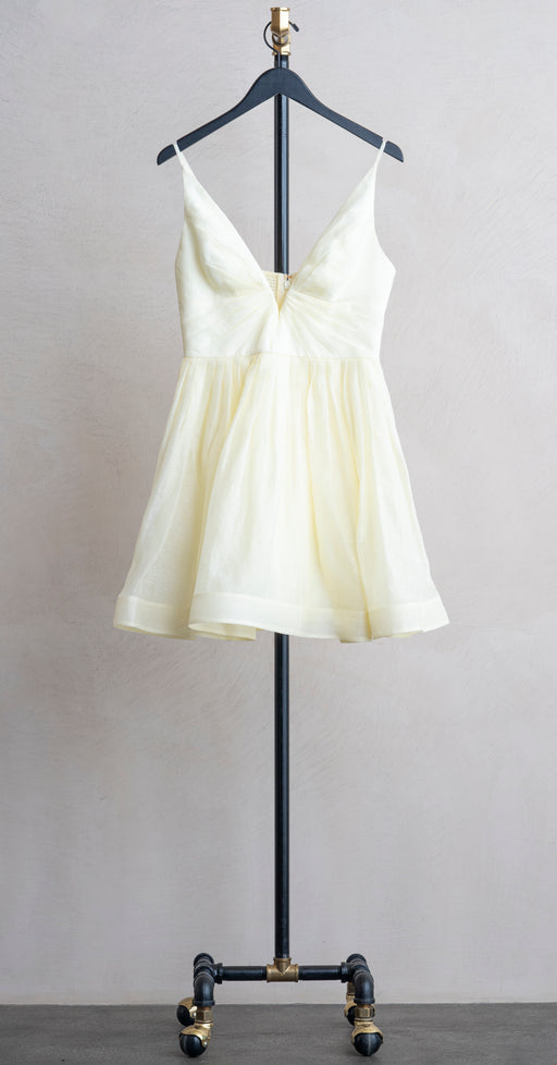 Zimmermann V Neck Mini Dress Lemon
