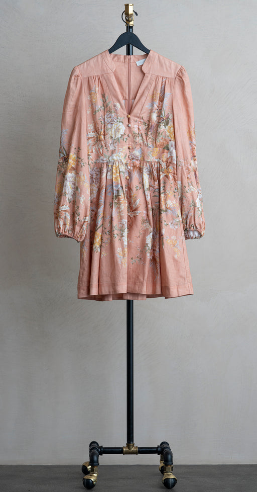 Zimmermann Tallow Mini Dress Pink Floral