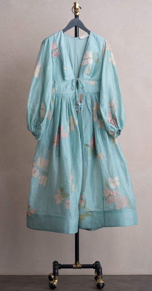 Zimmermann Drawn Billow Dress Mint Hibiscus