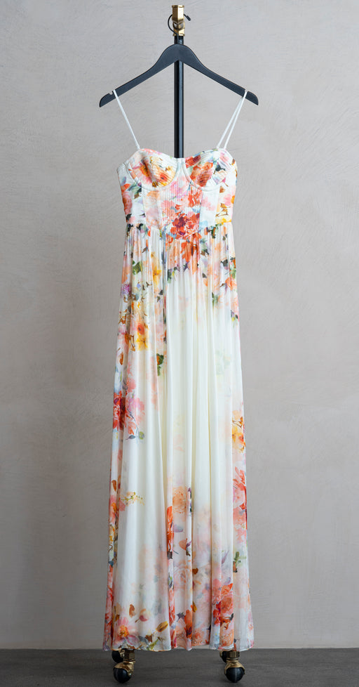 Hemant & Nandita Corset Long Dress Ivory Floral