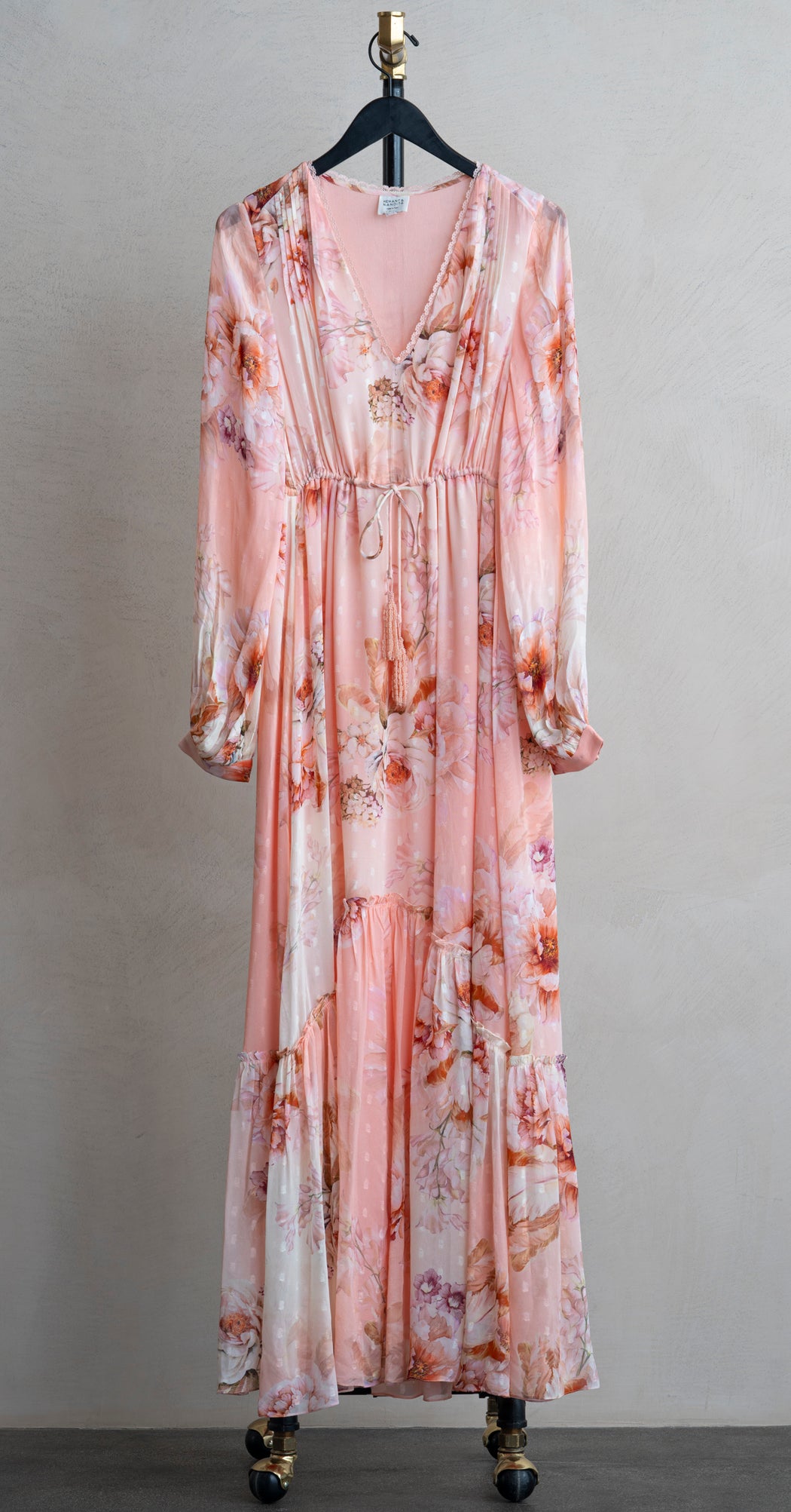 Hemant & Nandita Long Dress Pink White Hemant & Nandita Long Dress Pink White
