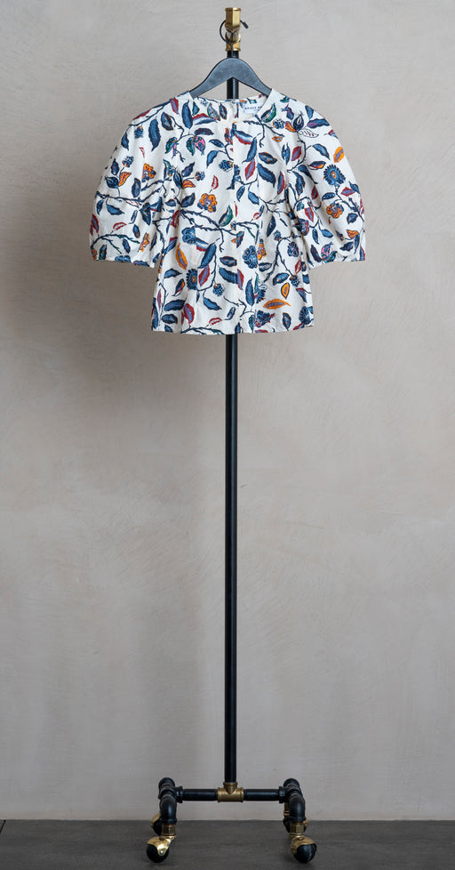 Apiece Apart Lino Top Floral Cream