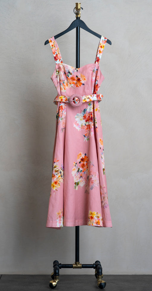 Hemant & Nandita Midi Dress Peach Floral