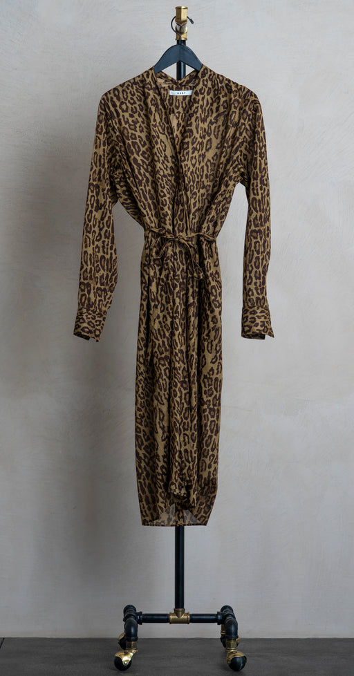 6397 Collarless Shirtdress Leopard