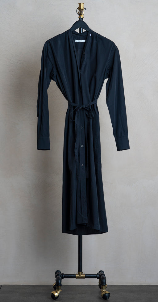 6397 Collarless Shirtdress Black