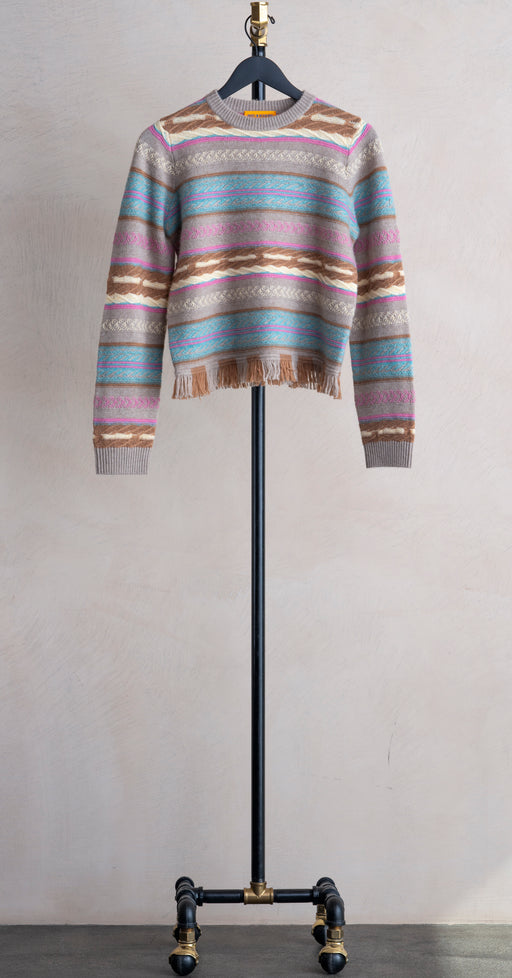 Guest In Residence Western Stripe Crew Taupe