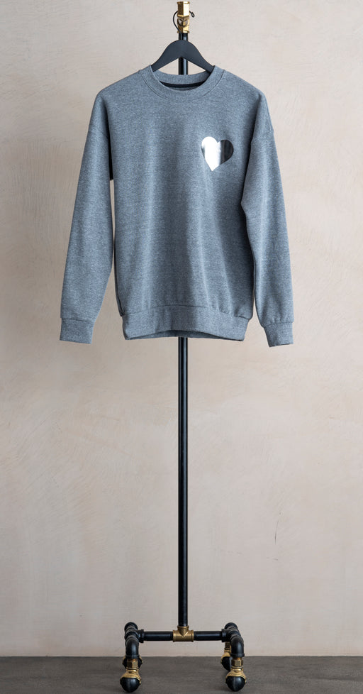 SPRWMN Heart Logo Sweatshirt Heather Grey