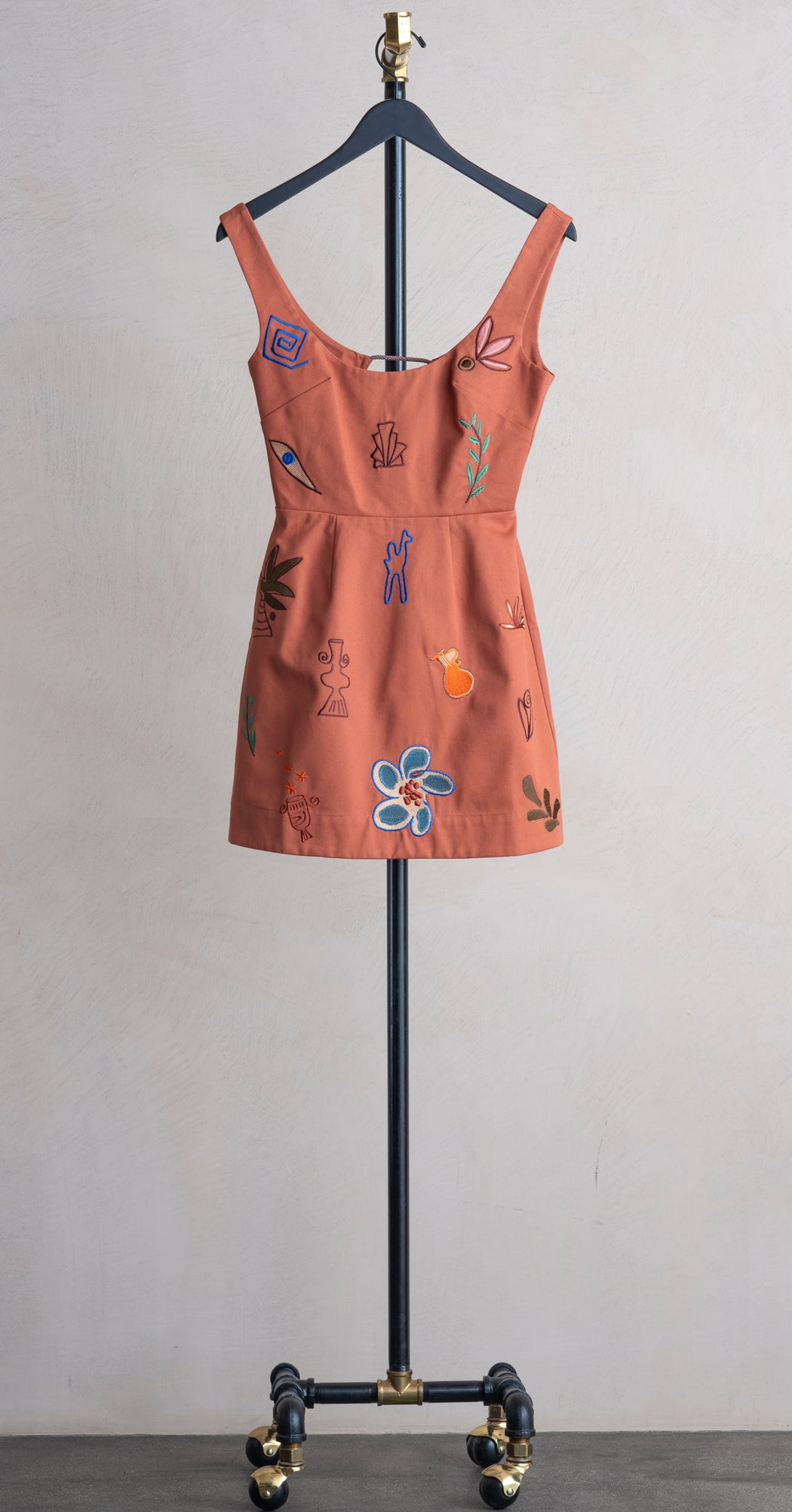 Alemais Dusty Embroidered Mini Dress Rust Alemais Dusty Embroidered Mini Dress Rust