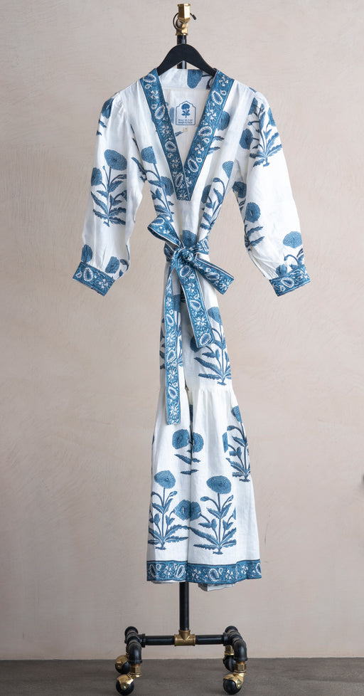 Maison Marigold Capri Maxi Dress Indigo Flower