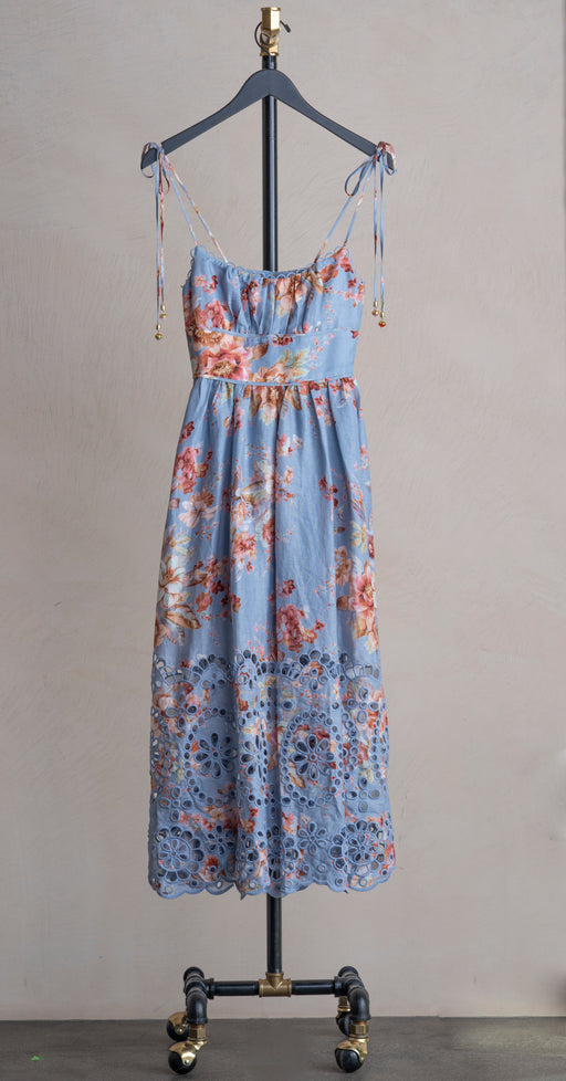 Zimmermann Awaken Picnic Dress Chambray Floral