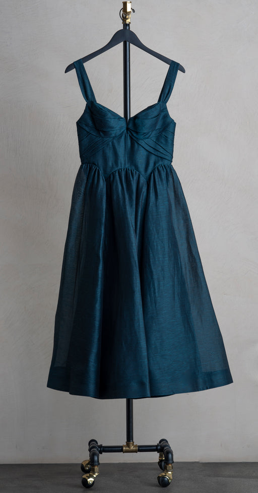 Zimmermann Rebellion Drape Midi Dress Teal