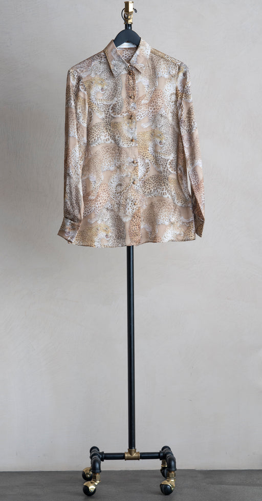 Zimmermann Rebellion Relaxed Shirt Latte Leopard