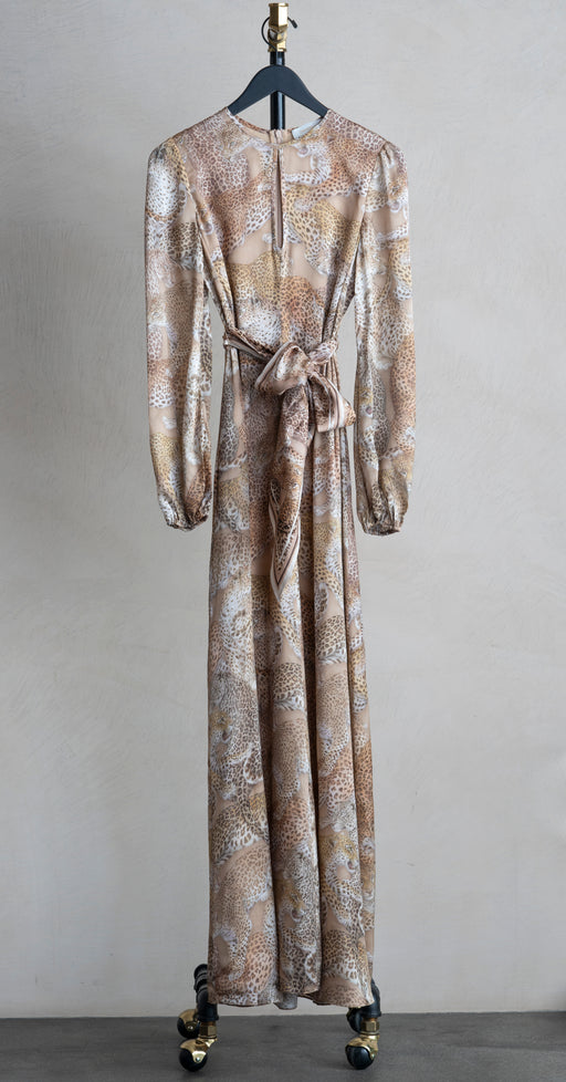 Zimmermann Rebellion Sheath Dress Latte Leopard