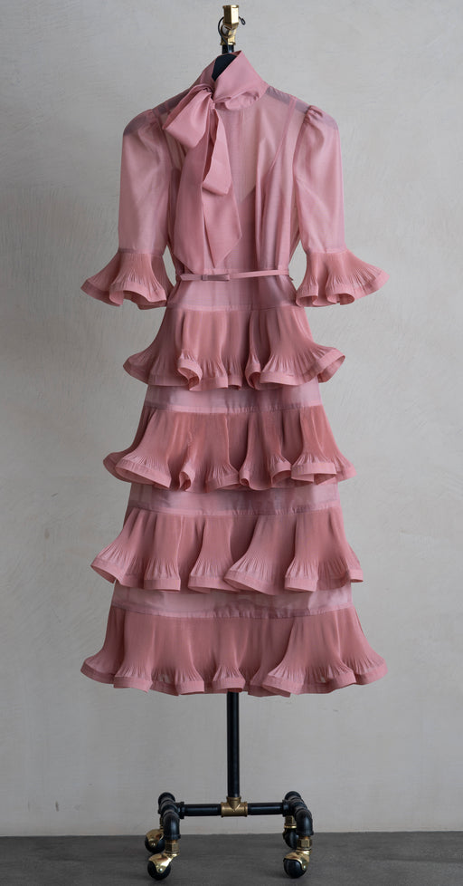 Zimmermann Pleated Midi Dress Lipstick