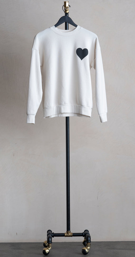 SPRWMN Black Heart Sweatshirt Vtg White