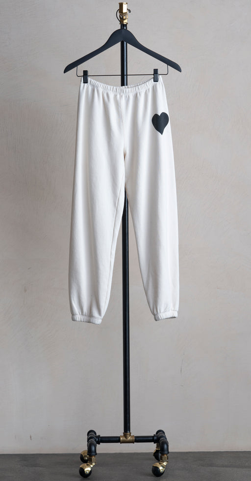 SPRWMN Black Heart Sweatpant Vtg White