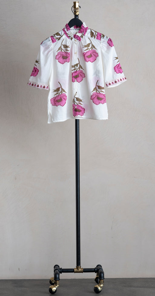 Alix Of Bohemia Winn Fuchsia Poppy Shirt Off-White
