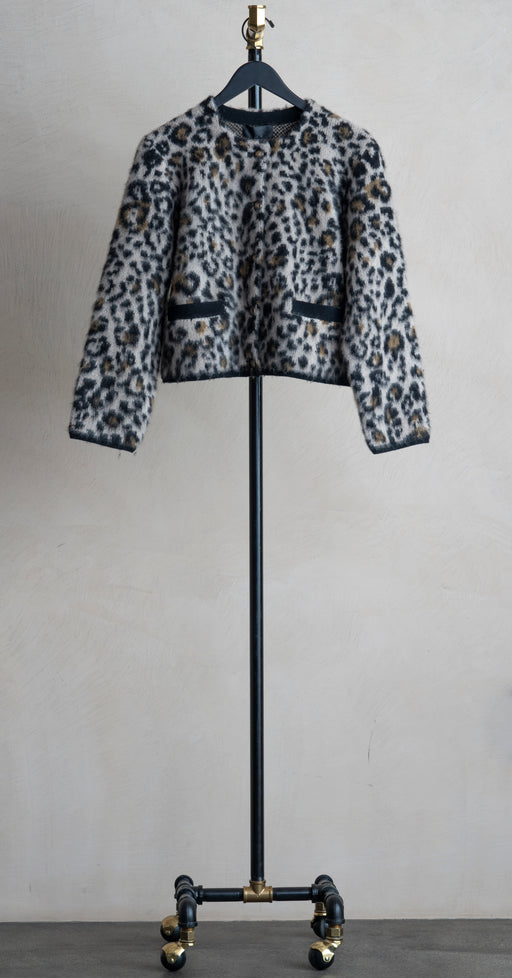 Nili Lotan Beyton Cardigan Jute Leopard
