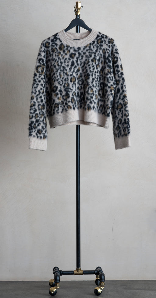 Nili Lotan Zamira Sweater Jute Leopard