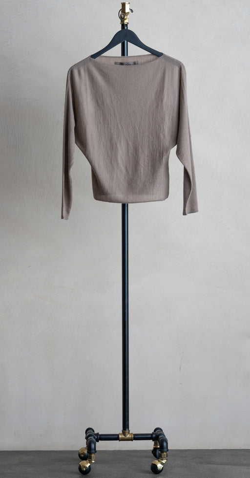 Enza Costa Tissue Cashmere Sweater Walnut
