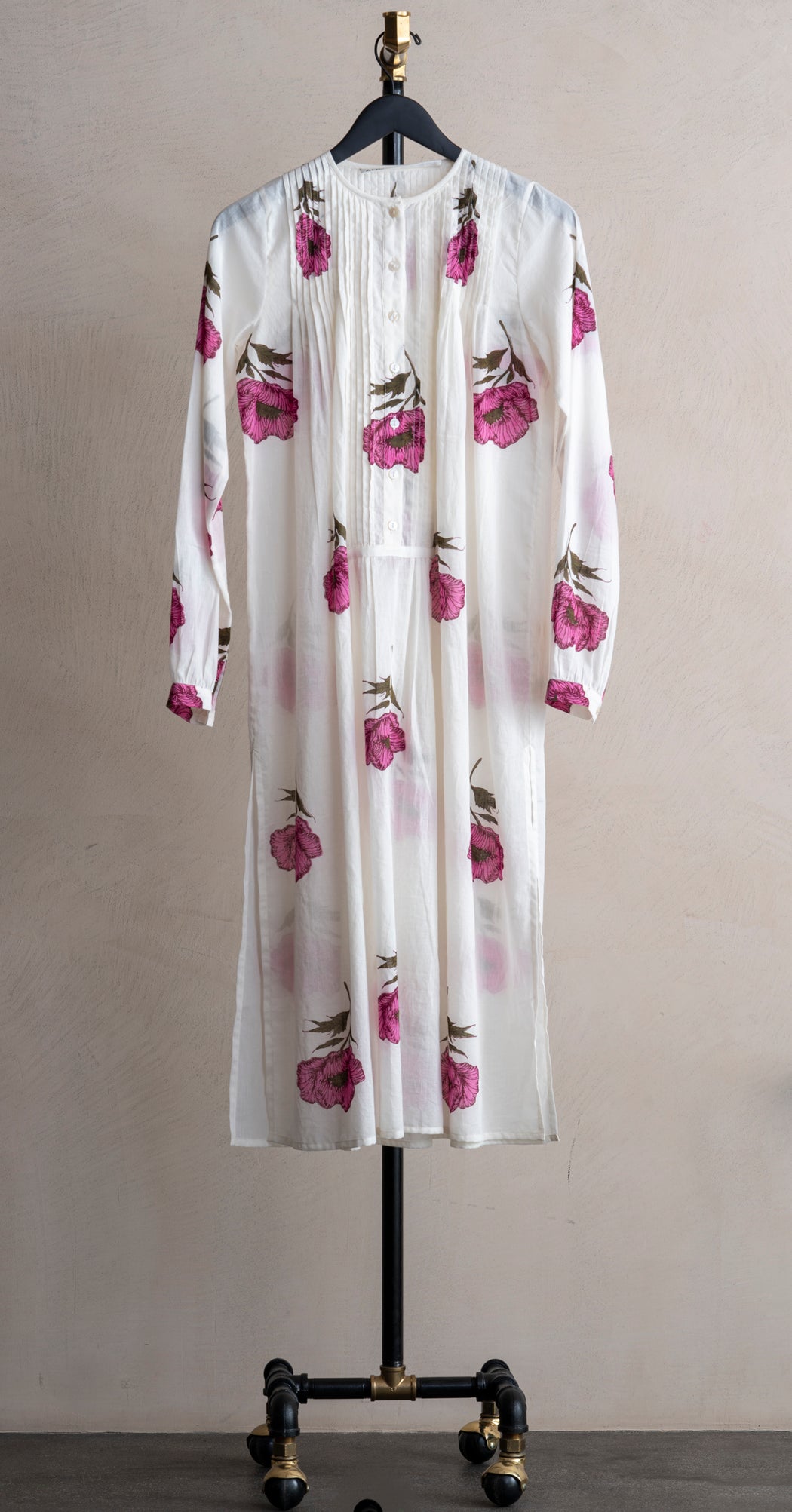 Alix Of Bhohemia Nyxe Fuchia Poppy dress Off White