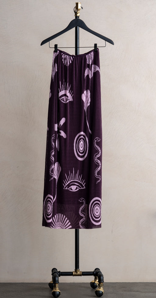 Cala De La Cruz Vela Skirt Plum