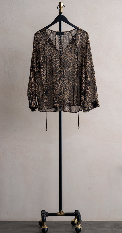 Nili Lotan Acadia Blouse Vintage Leopard