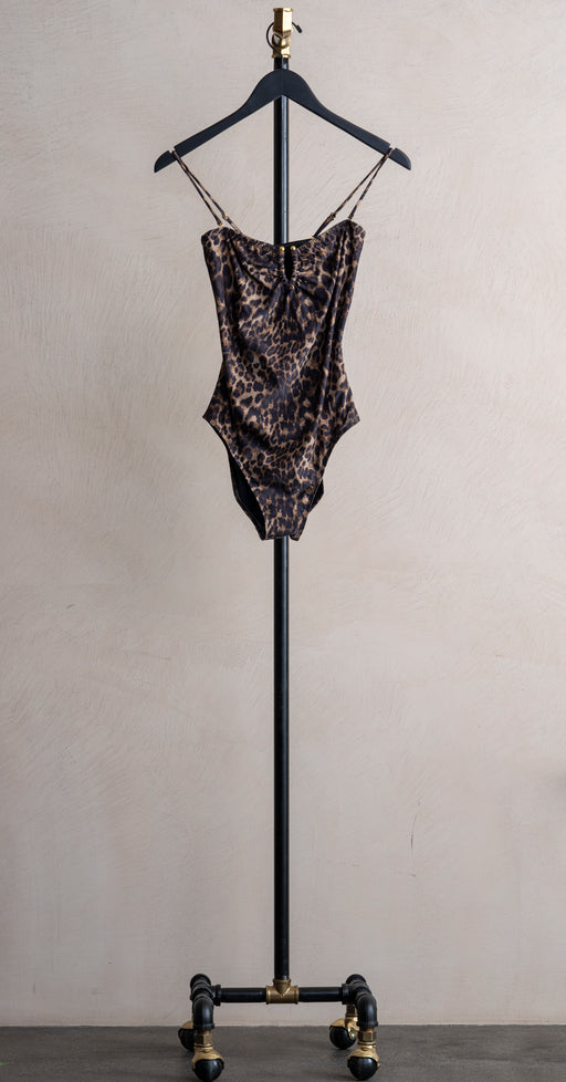Nili Lotan One Piece Bathing Suit Vintage Leopard