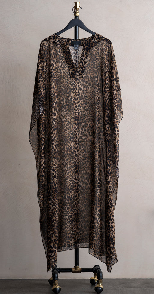 Nili Lotan Erica Caftan Vintage Leopard