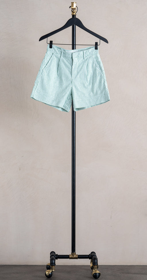 Frank & Eileen Waterford Linen Short Lime Stripe