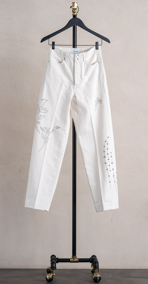 Tanaka Jean Trouser White Embroidery