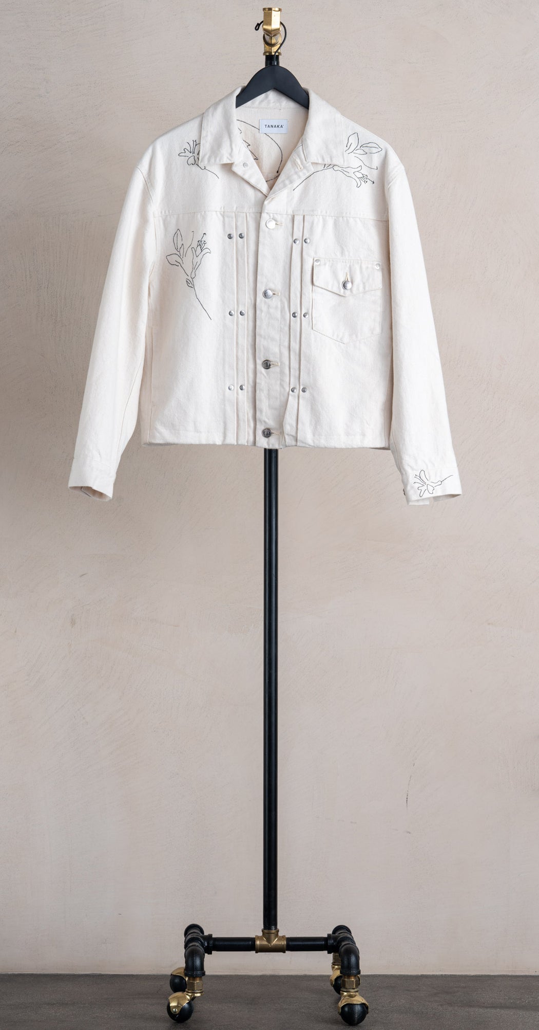 Tanaka Jean Jacket White Embroidery