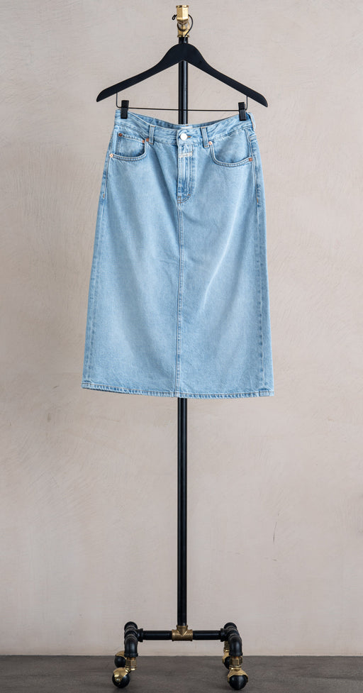 Closed Midi Denim Skirt Light Blue