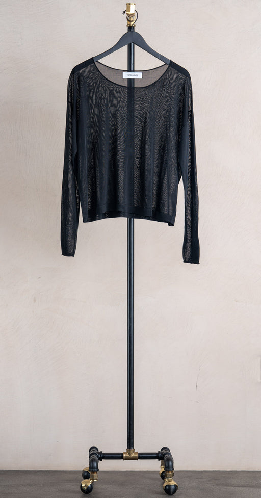 SPRWMN Off Shoulder Sweater Black