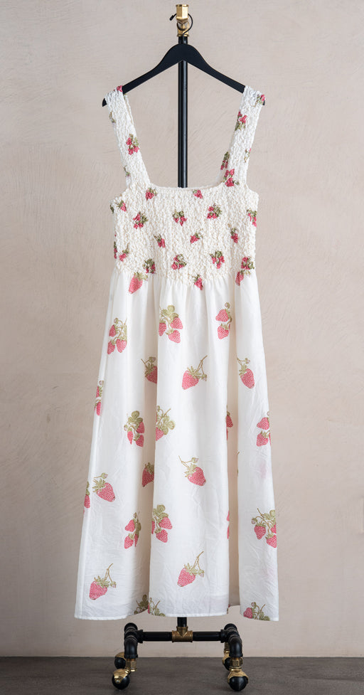 Alix Of Bohemia Kay Strawberry Dress Off White
