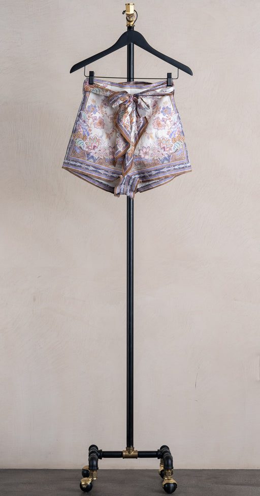 Zimmermann Luna Scarf Tie Short Cream Paisley